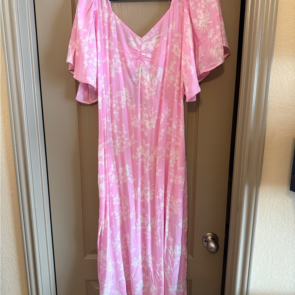 A New Day Pink & White Floral Dress XL